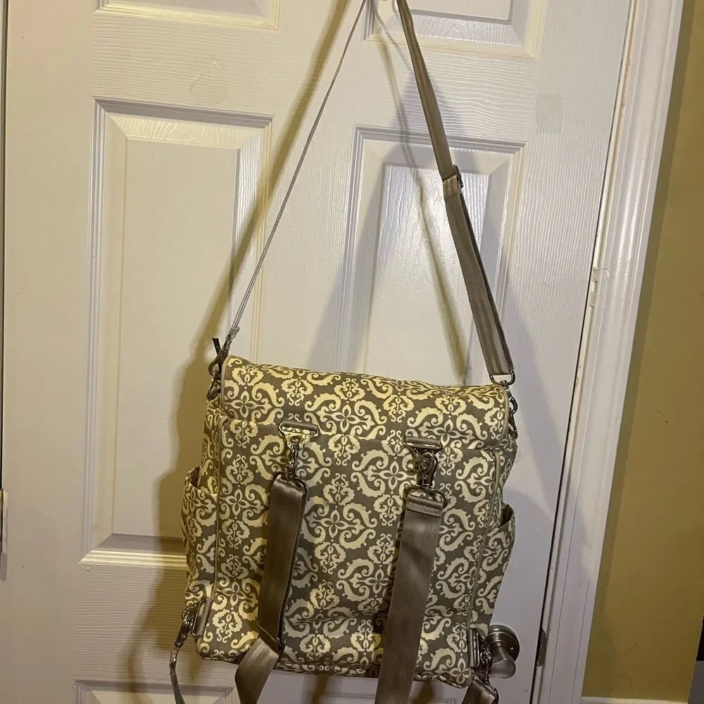 Petunia Pickle Bottom Diaper Bag Shoulder Strap /Backpack Straps Gray Yellow.